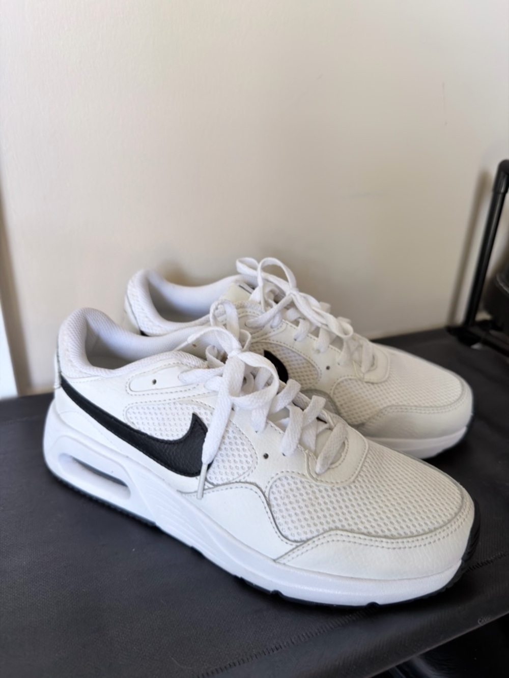 Nike Kids White and Black Air-Cushioned Sneakers